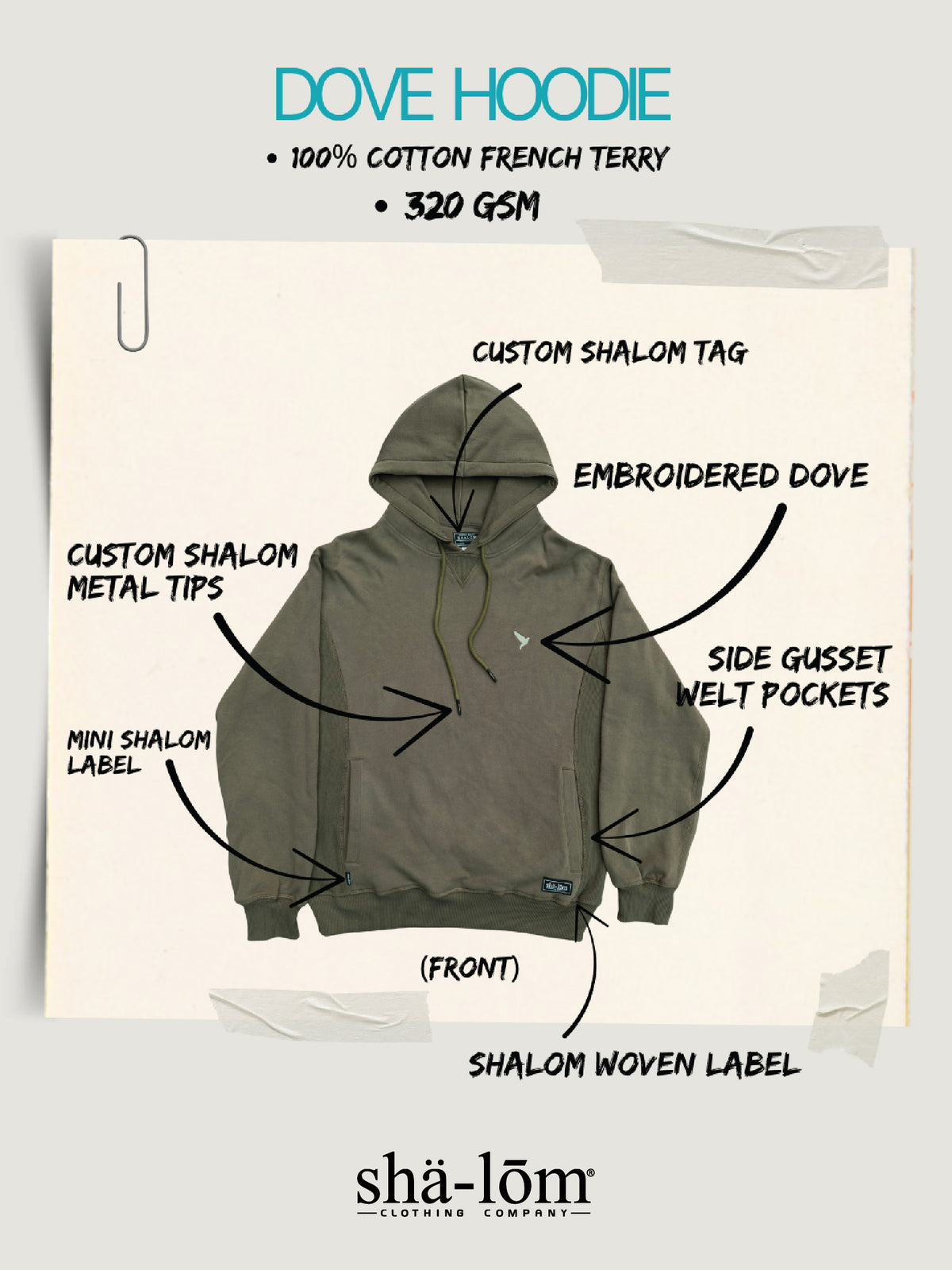 DOVE STORM HOODIE MILITARY GREEN