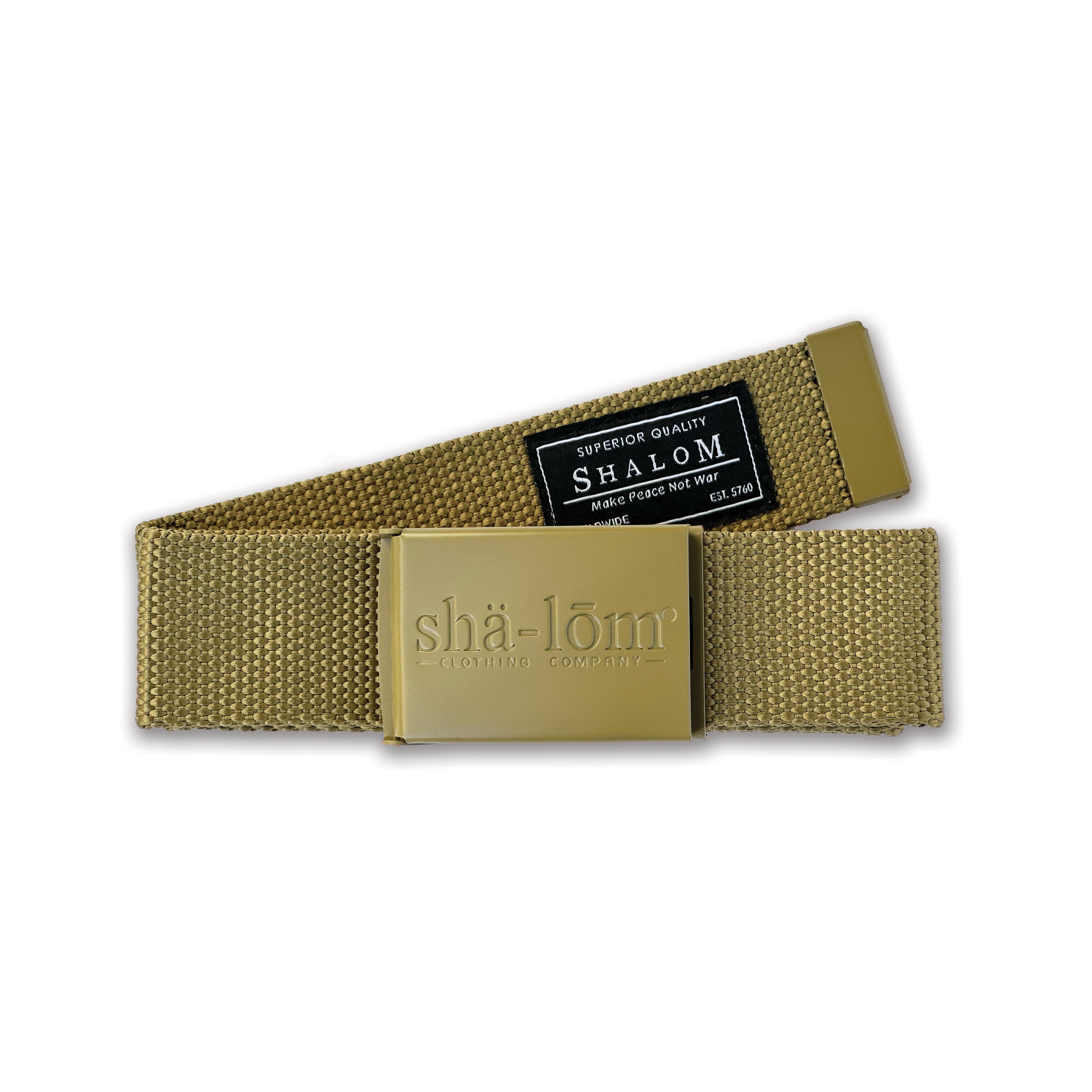 Introducing the Shalom Definition Web Belt—where style meets strength. Available in sleek black, cool grey, or bold gold, this belt is designed to withstand anything life throws your way. Crafted from top-tier materials for unbeatable durability, it’s the perfect blend of form and function. Whether you're dressing it up or keeping it casual, this belt delivers a timeless statement of Jewish pride and resilience.
