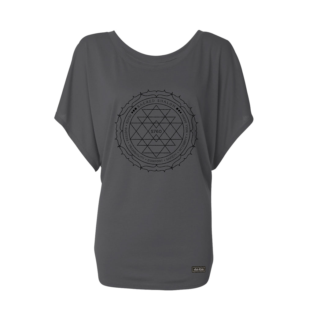100% Ringspun Cotton Dolman Tee with our Sacred design printed with black water base ink. This ink is super soft and you will not feel it after it's washed. Wear this garment in peace.  100% Cotton Navy Super Soft Breathable Soft ink Loose fit