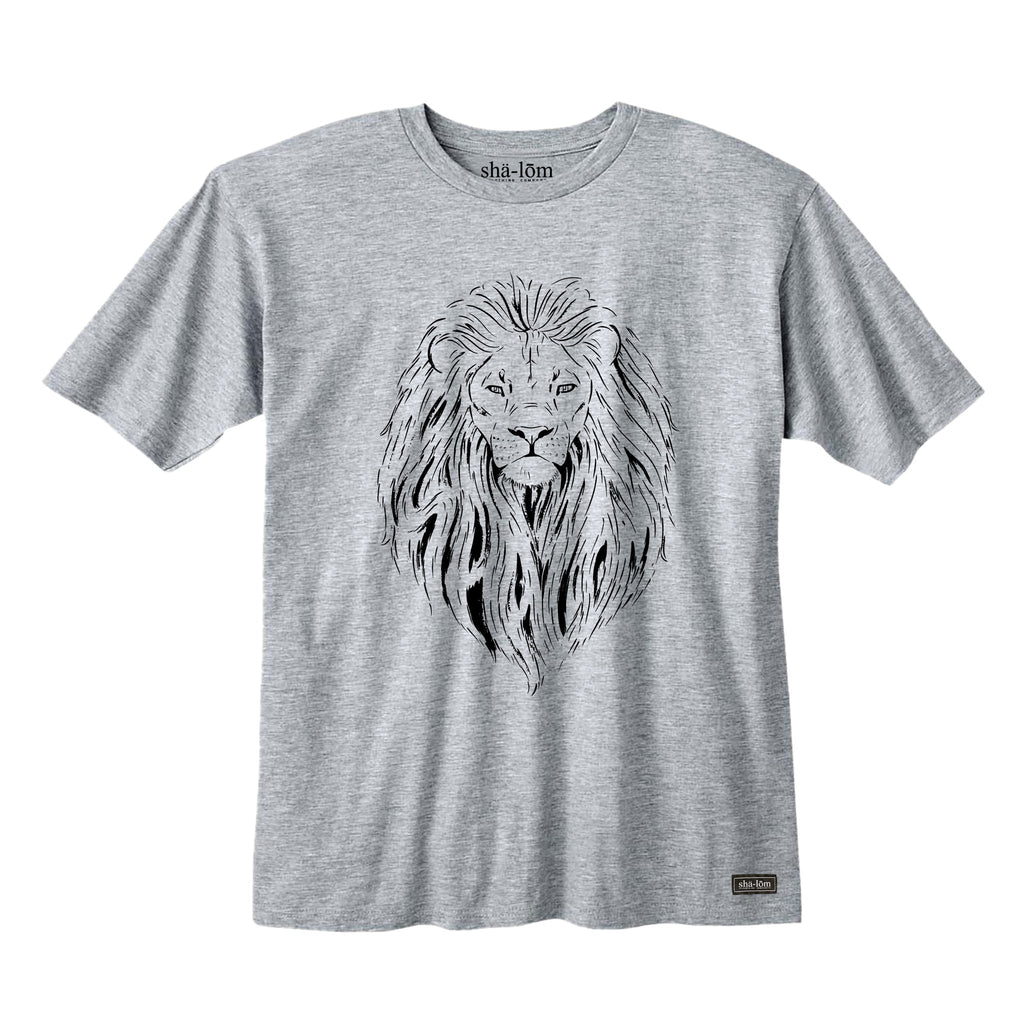 Our Lion of Judah shirt is a Shalom Staple, hand drawn by Eric Bailey. It says SHALOM in the mane. 100% Ringspun Cotton Hand screen printed in Santa Cruz CA with eco friendly water base inks. Custom shalom definition neck tag and shalom definition woven label sewn on the bottom left corner. Wear this garment in peace. Shalom Peace Every-Wear. 