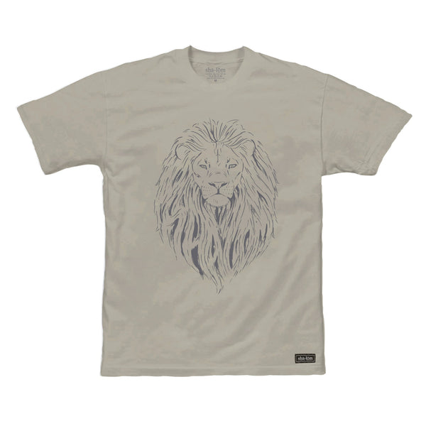 Our Lion of Judah shirt is a Shalom Staple, hand drawn by Eric Bailey. It says SHALOM in the mane. 100% Ringspun Cotton Hand screen printed in Santa Cruz CA with eco friendly water base inks. Custom shalom definition neck tag and shalom definition woven label sewn on the bottom left corner. Wear this garment in peace. Shalom Peace Every-Wear. 